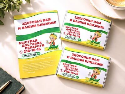 Шоколад с логотипом плитки 27 грамм